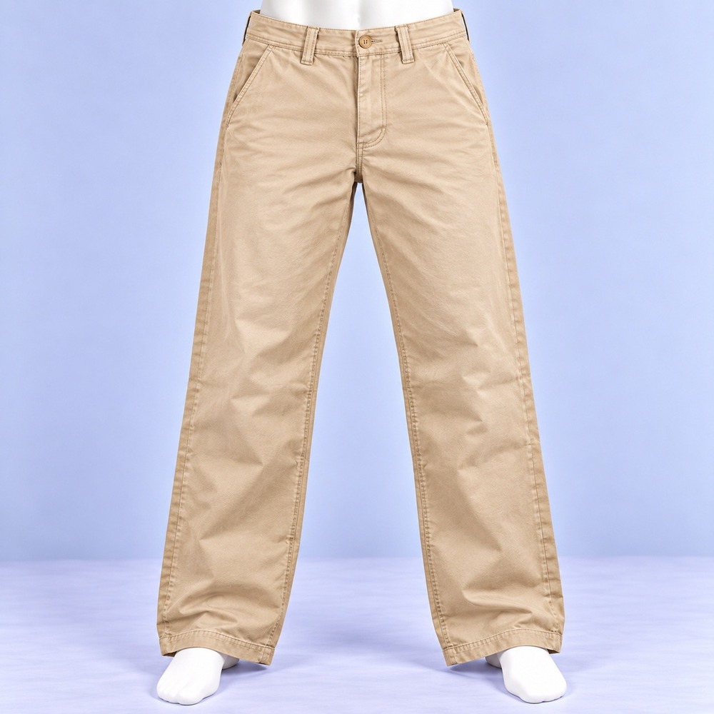 Gap Chino Pants Mens 33x32 Khaki Tan Skinny Fit Flat Front Casual Cotton Stretch